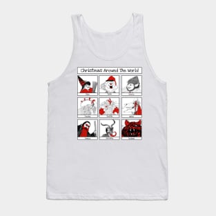 Christmas Characters Around The World Illustrations Tank Top